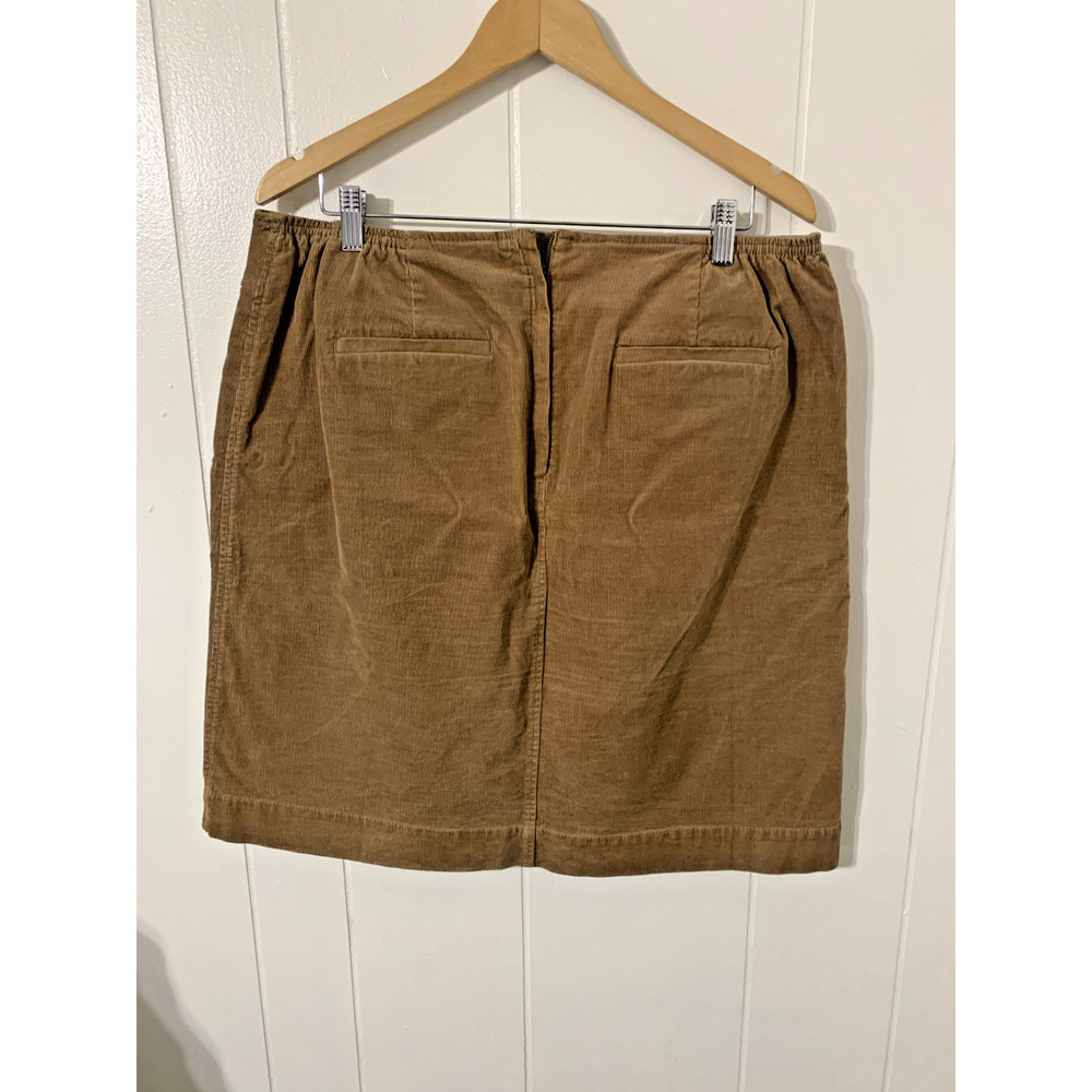 Talbots Woman Brown Corduroy Pencil Skirt Size 12 Elastic in Waist Work Career - Picture 2 of 9